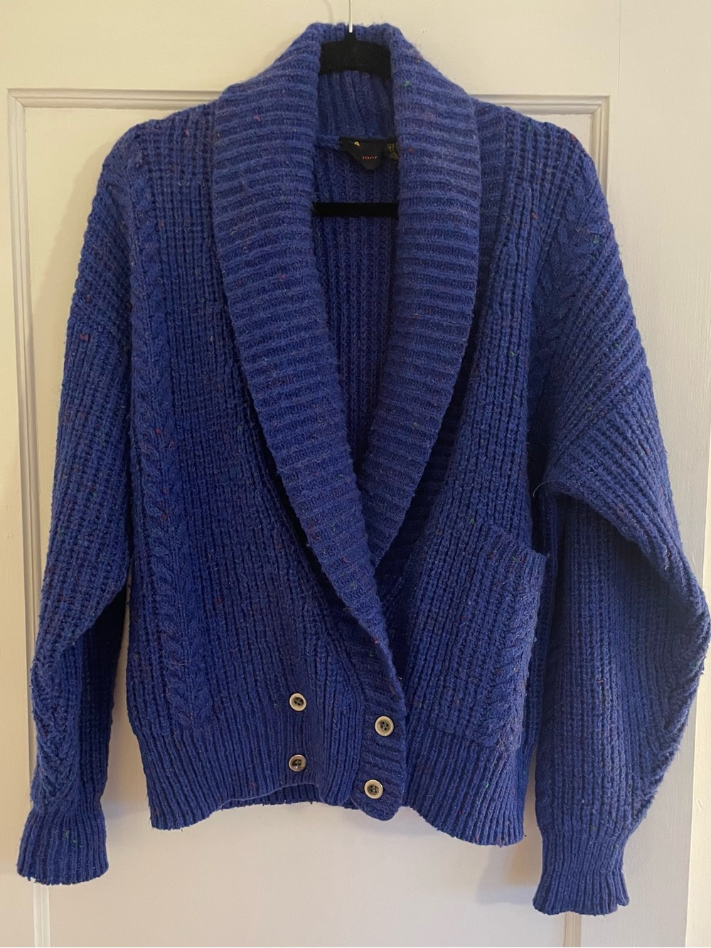 VINTAGE LizSport Oversized Double-Breasted Grandpa Cardigan